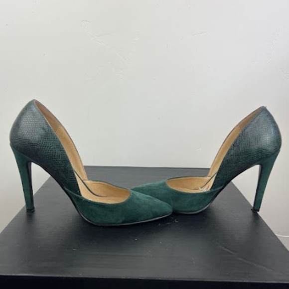Chinese Laundry green faux leather/suede pumps womens size 7 - Picture 5 of 9